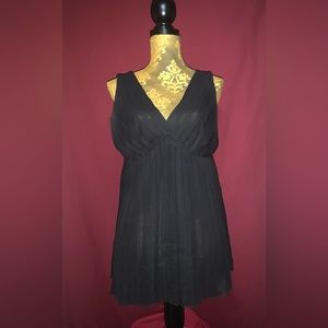 Express - V Neck Pleated Babydoll Sleeveless Blouse